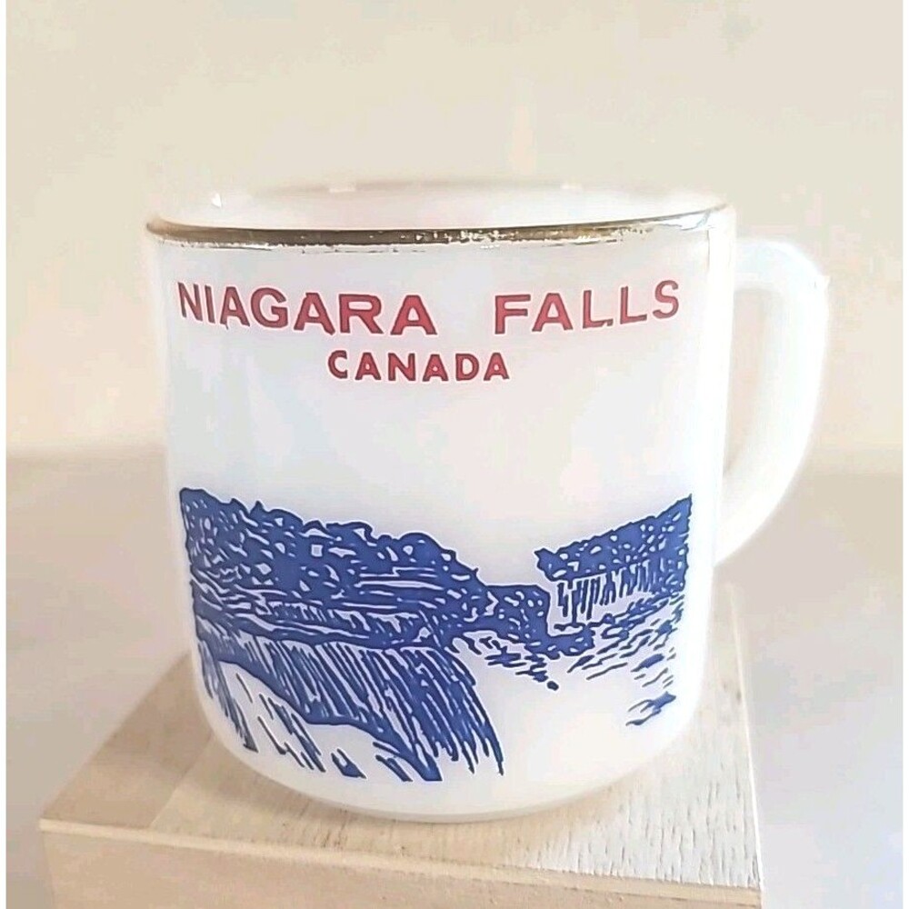 Vtg  Federal Glass Niagara Falls Coffee Mug Souvenir Mid Century